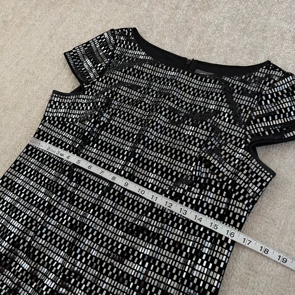 Vince Camuto Black Silver Cocktail Mini Dress 12 - Picture 6 of 10